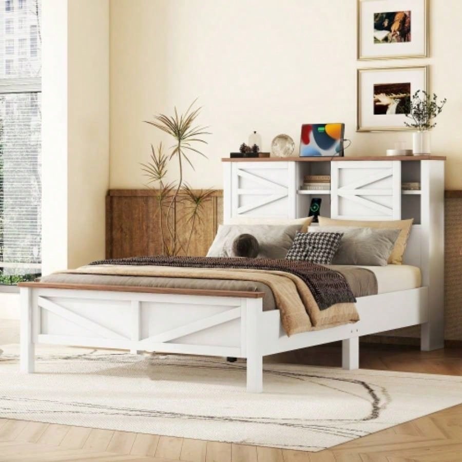 2 - Drawer Farmhouse Wooden Nightstand with Well - proportioned Design and Sleek Lines, Wood Side Table with Storage Cabinet Bedroom, Antique Gray