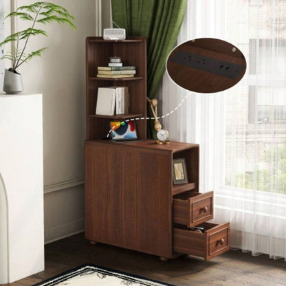 End Table with Drawers, Corner Table with Open Shelves, Tall Side Table Bedroom and CornerExpect Arrival Date 2025/4/16