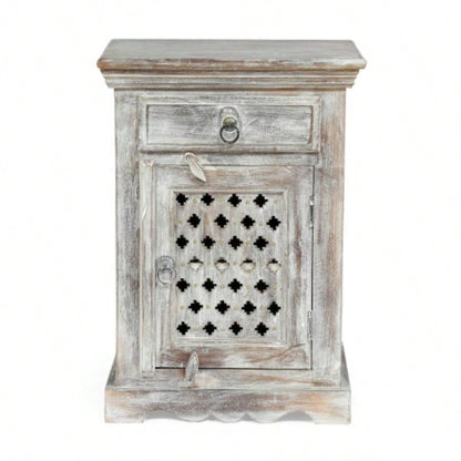 WOODEN NIGHTSTAND WITH 1 DRAWER 1 DOOR