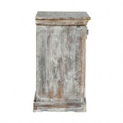 WOODEN NIGHTSTAND WITH 1 DRAWER 1 DOOR