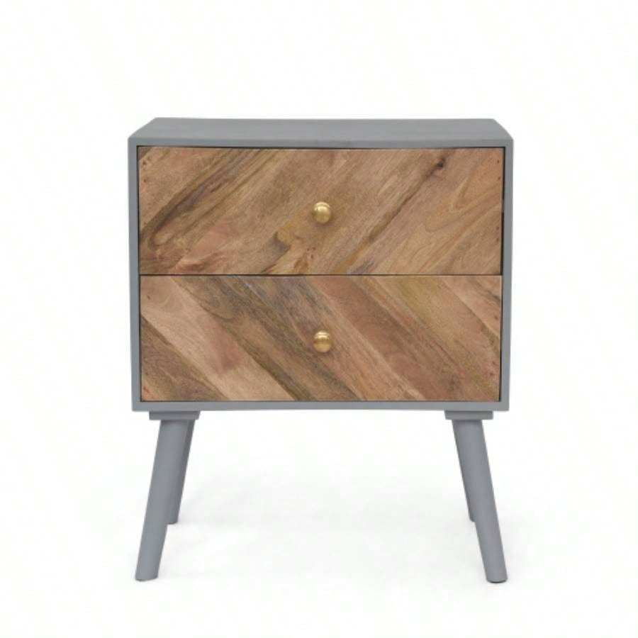 WOODEN/ MDF FITTED 2 DRAWER CABINET - KD