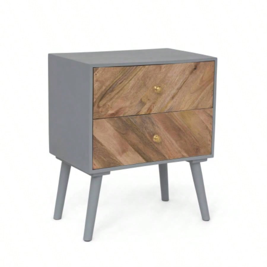 WOODEN/ MDF FITTED 2 DRAWER CABINET - KD