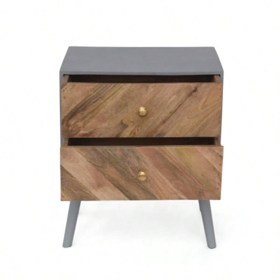 WOODEN/ MDF FITTED 2 DRAWER CABINET - KD