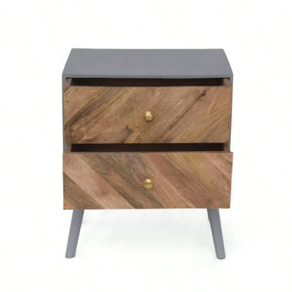 WOODEN/ MDF FITTED 2 DRAWER CABINET - KD