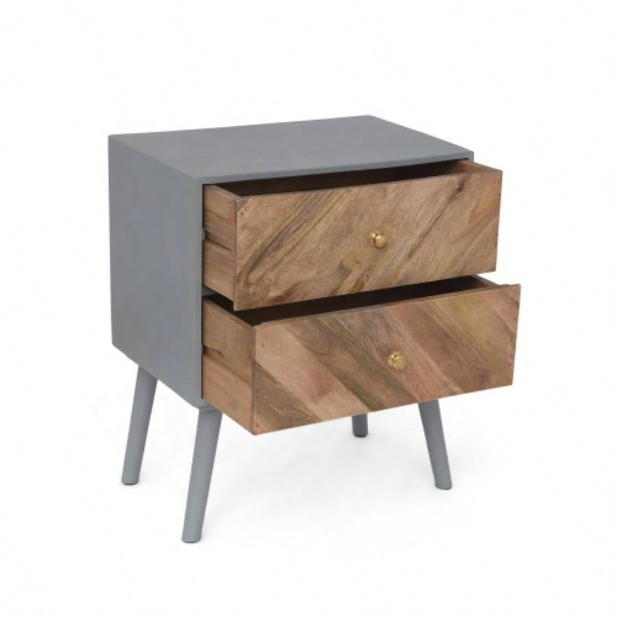 WOODEN/ MDF FITTED 2 DRAWER CABINET - KD