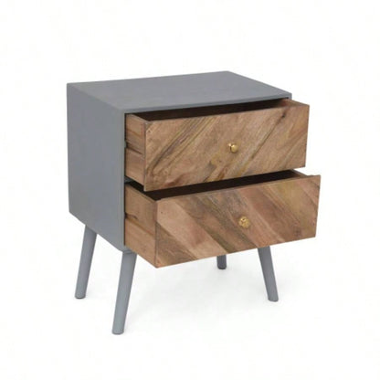 WOODEN/ MDF FITTED 2 DRAWER CABINET - KD