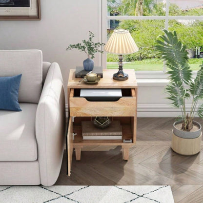 Natural Wood Nightstand