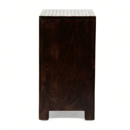 WOODEN 3 DRAWER BONE FITTED NIGHTSTAND