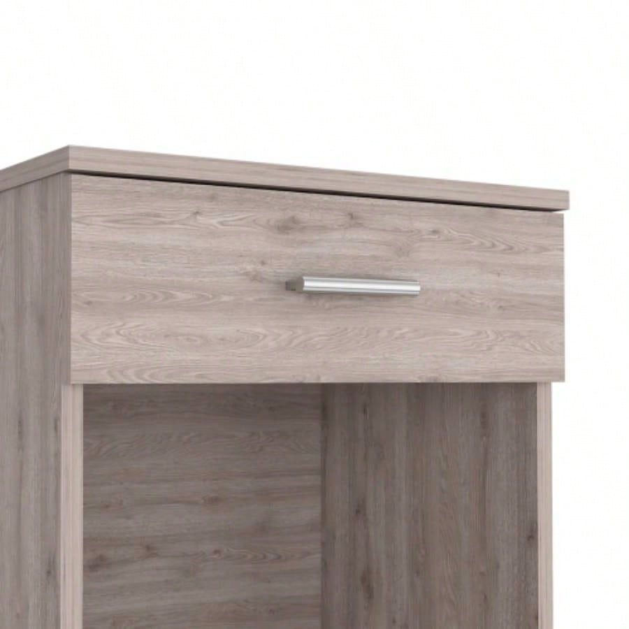 Nightstand 21H, One Drawer, Low Shelf, Superior Top, Light Gray
