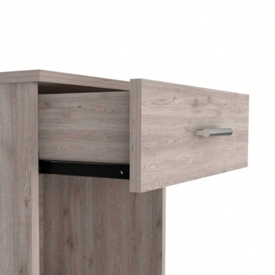 Nightstand 21H, One Drawer, Low Shelf, Superior Top, Light Gray