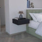 Floating Nightstand 5H, Modern Wall - Mounted Bedside Shelf with Drawer, Black
