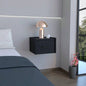Floating Nightstand, Space - Saving Design with Handy Drawer and Surface, Light Gray