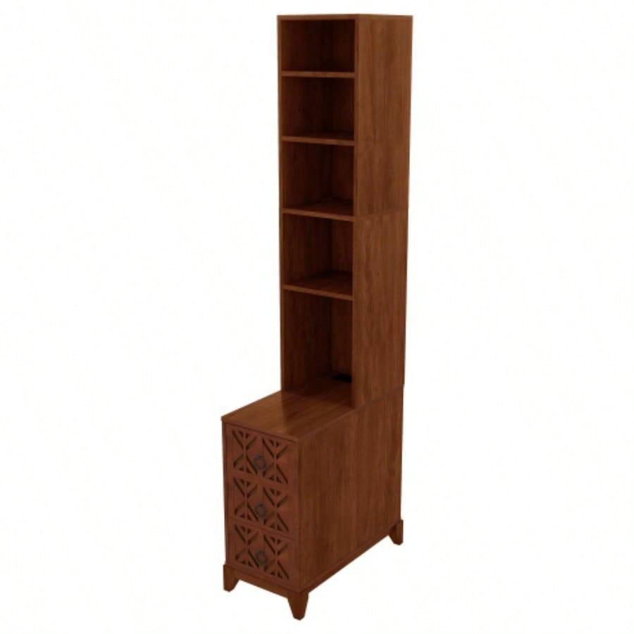 End Table with 3 Drawers, Corner Table with 4 Open Shelves, Tall Side Table Bedroom and Corner, Expect Arrival Date 2025/5/27