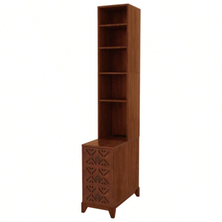 End Table with 3 Drawers, Corner Table with 4 Open Shelves, Tall Side Table Bedroom and Corner, Expect Arrival Date 2025/5/27