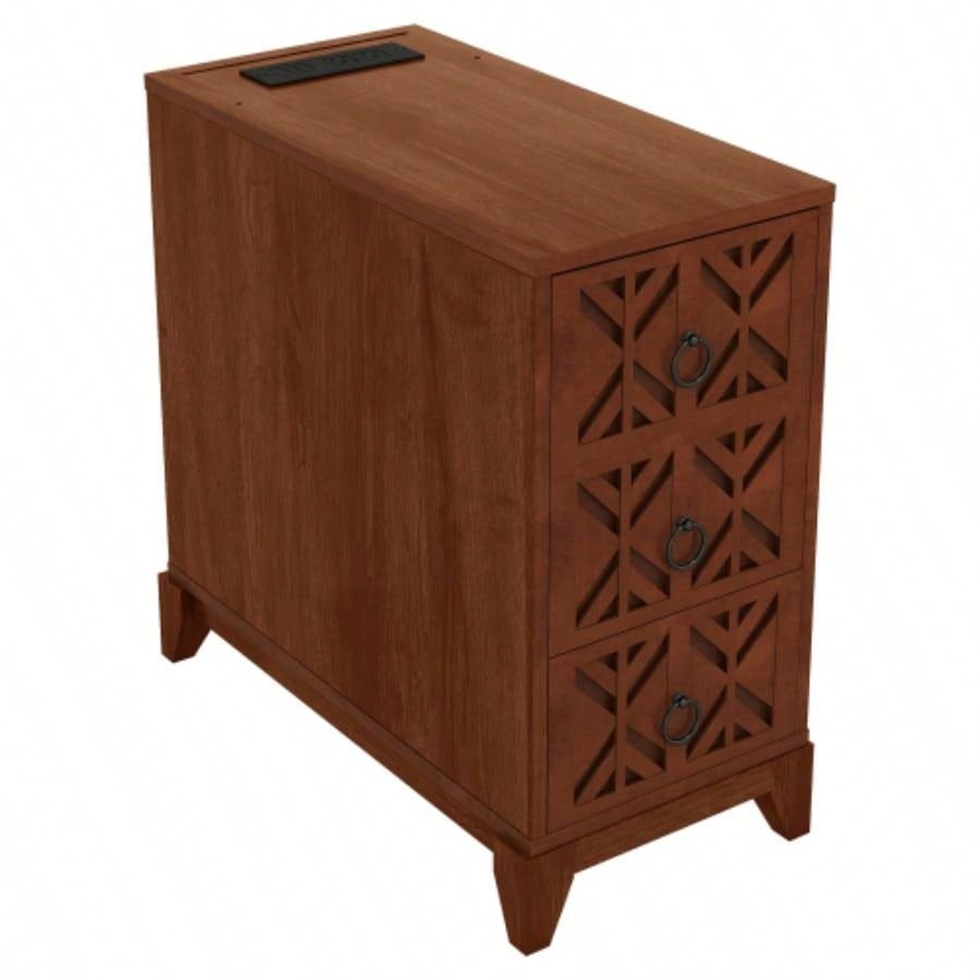 End Table with 3 Drawers, Corner Table with 4 Open Shelves, Tall Side Table Bedroom and Corner, Expect Arrival Date 2025/5/27