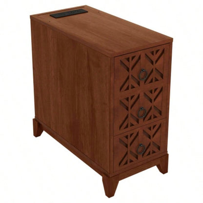 End Table with 3 Drawers, Corner Table with 4 Open Shelves, Tall Side Table Bedroom and Corner, Expect Arrival Date 2025/5/27