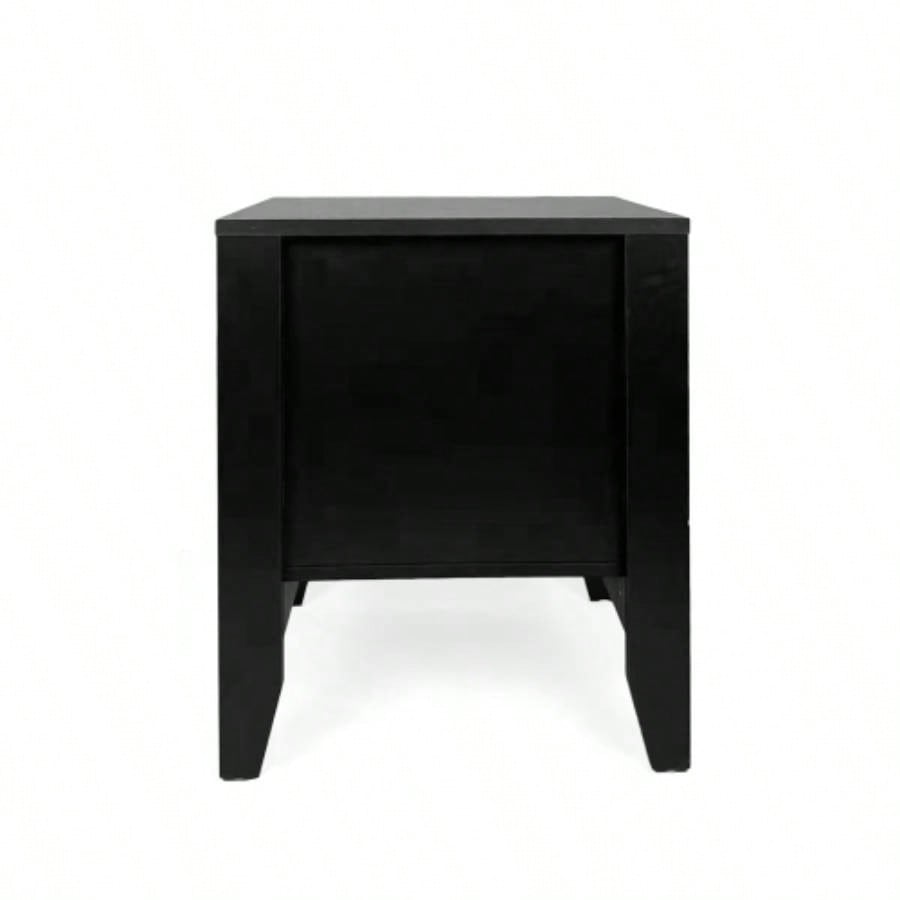 Modern Nightstand with Drawer, Bedside Tables, Mid Nightstands with Open Storage Shelf, Wood Bedside Table, Small Night Stands Bedrooms, 2 - Tier Night Table