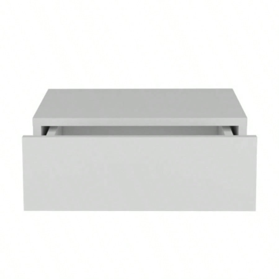 Floating Nightstand 5H, Modern Wall - Mounted Bedside Shelf with Drawer, White