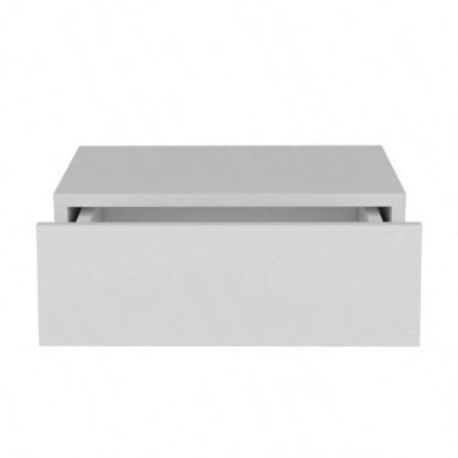 Floating Nightstand 5H, Modern Wall - Mounted Bedside Shelf with Drawer, White