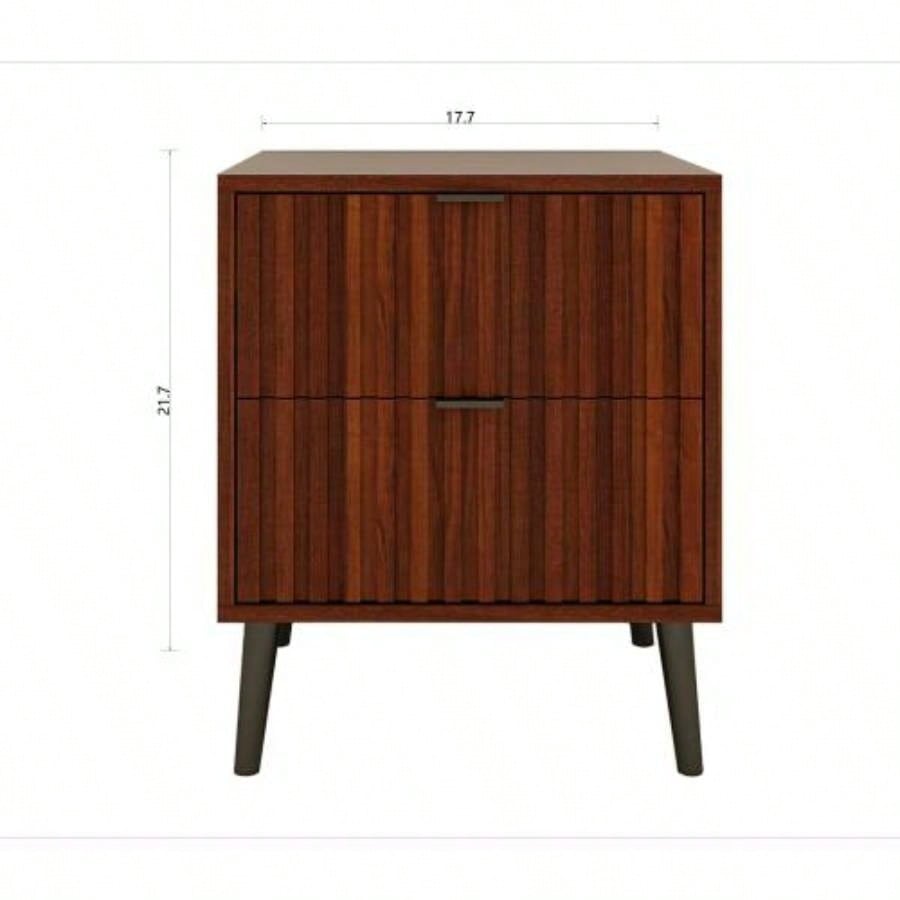 Wooden Nightstand with 2 Drawers
