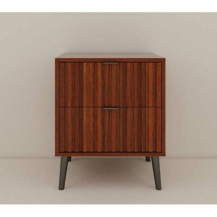 Wooden Nightstand with 2 Drawers