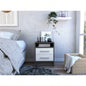 Nightstand 20H, Two Drawers, Superior Top, Metal Handles, Light Gray