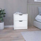Double Drawer Nightstand 19H, Bedside Table, Black