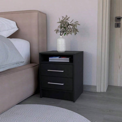Nightstand Cartiz, Two Drawers, Light Gray