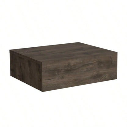 Floating Nightstand 5H, Modern Wall - Mounted Bedside Shelf with Drawer, Dark Brown