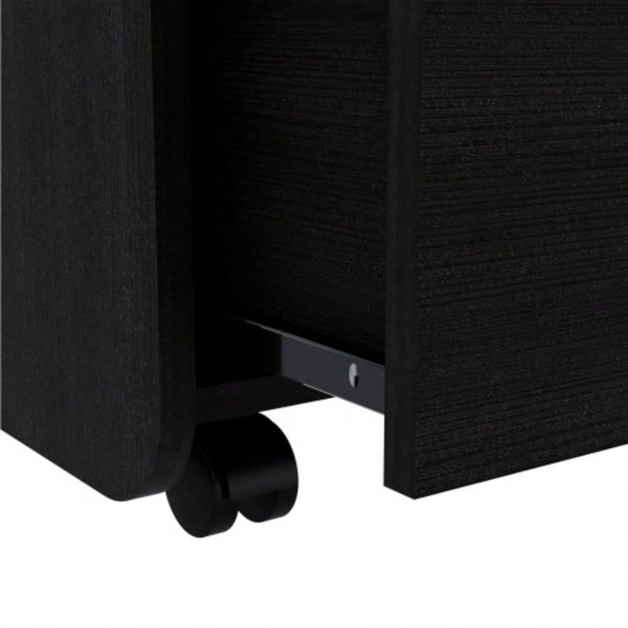 Nightstand 22H, Two Drawers, Superior Top, Metal Handle, Black