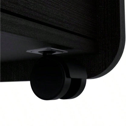 Nightstand 22H, Two Drawers, Superior Top, Metal Handle, Black