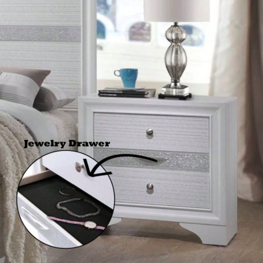 Naima White Nightstand