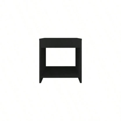 Night Table 16.5H, 1 spacious Shelf, Black