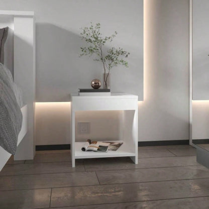 Night Table 16.5H, 1 spacious Shelf, Black