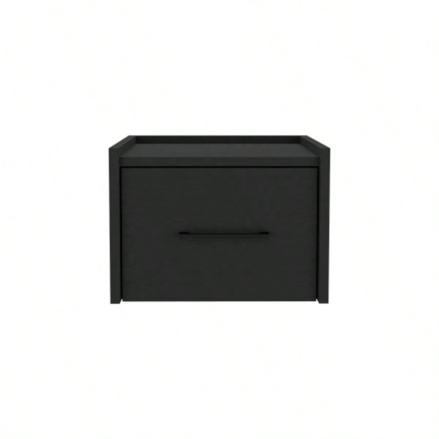 Floating Nightstand Calion, Bedroom, Black