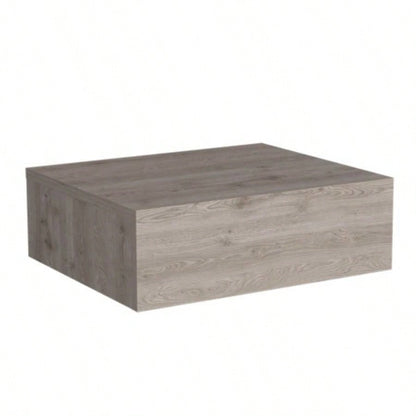 Floating Nightstand 5H, Modern Wall - Mounted Bedside Shelf with Drawer, Light Gray