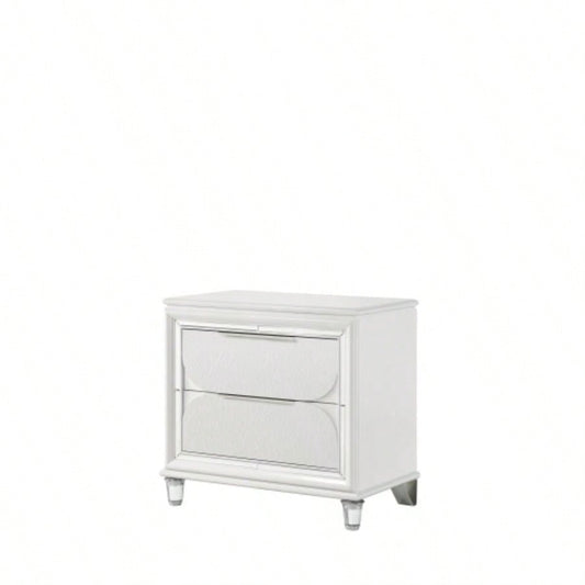 Tarian Pearl White Nightstand