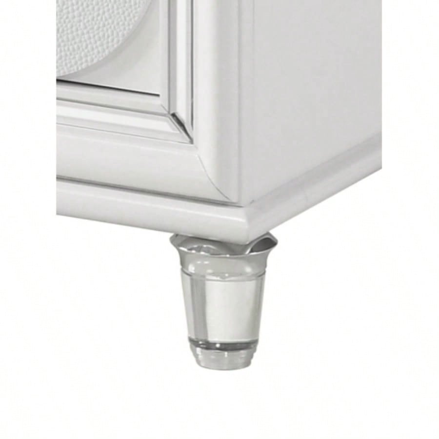 Tarian Pearl White Nightstand