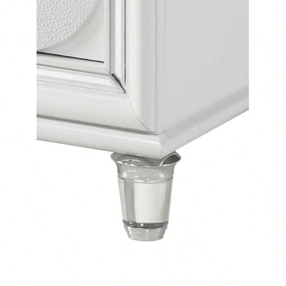 Tarian Pearl White Nightstand