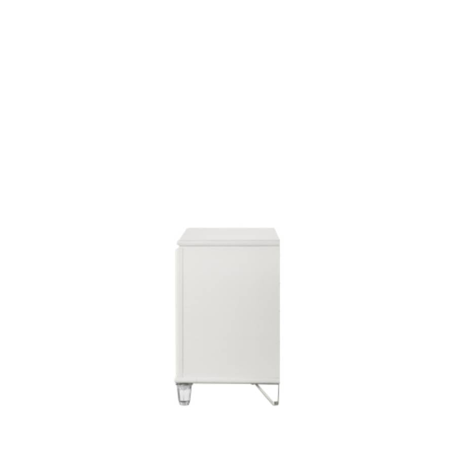 Tarian Pearl White Nightstand