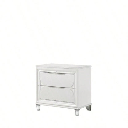 Tarian Pearl White Nightstand