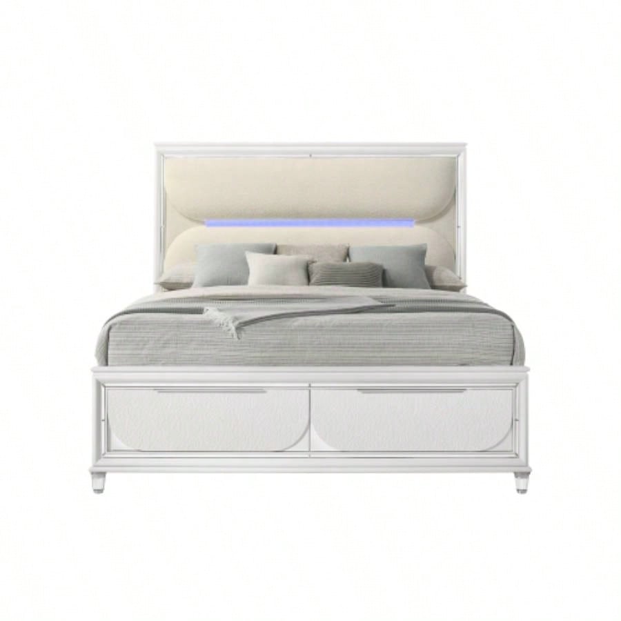 Tarian Pearl White Nightstand