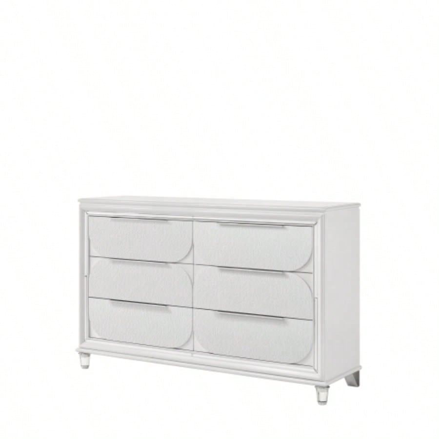 Tarian Pearl White Nightstand