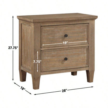 - 2 Drawer Nightstand - Dark Brown