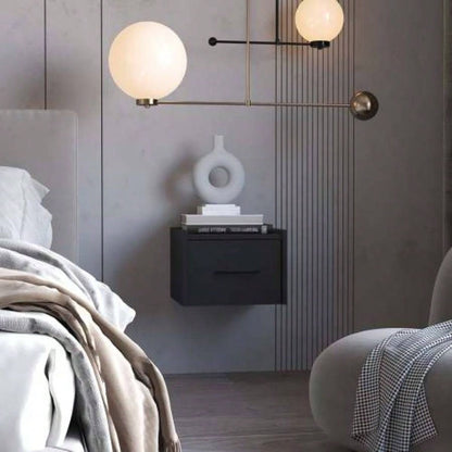 Black Wall - Mounted Floating Nightstand