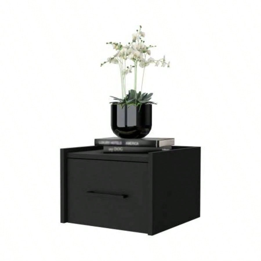 Black Wall - Mounted Floating Nightstand