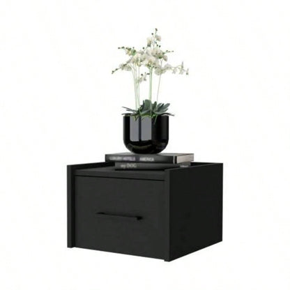 Black Wall - Mounted Floating Nightstand