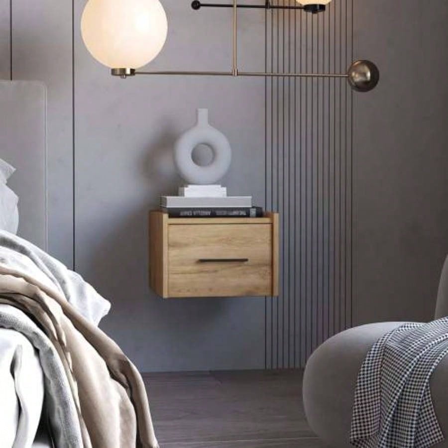 Black Wall - Mounted Floating Nightstand