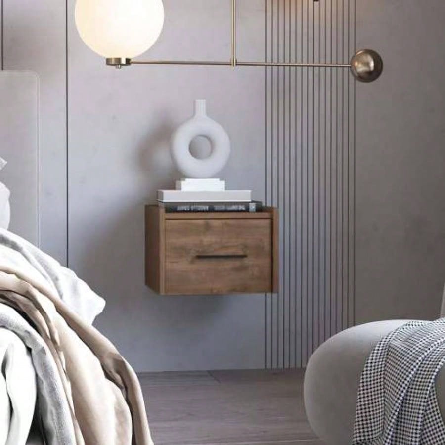 Black Wall - Mounted Floating Nightstand
