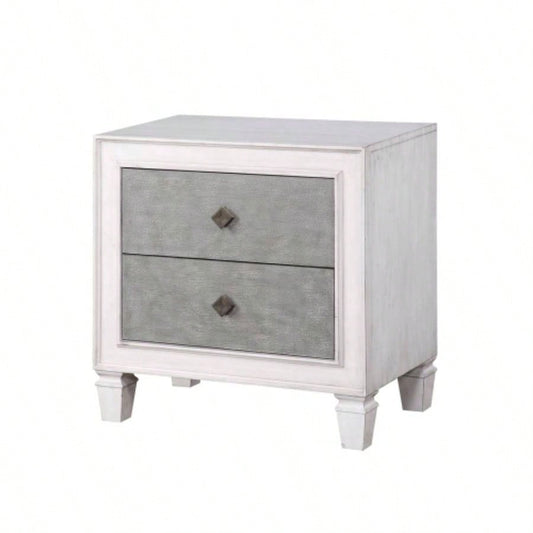 Katia Rustic Gray Weathered White Night Stand